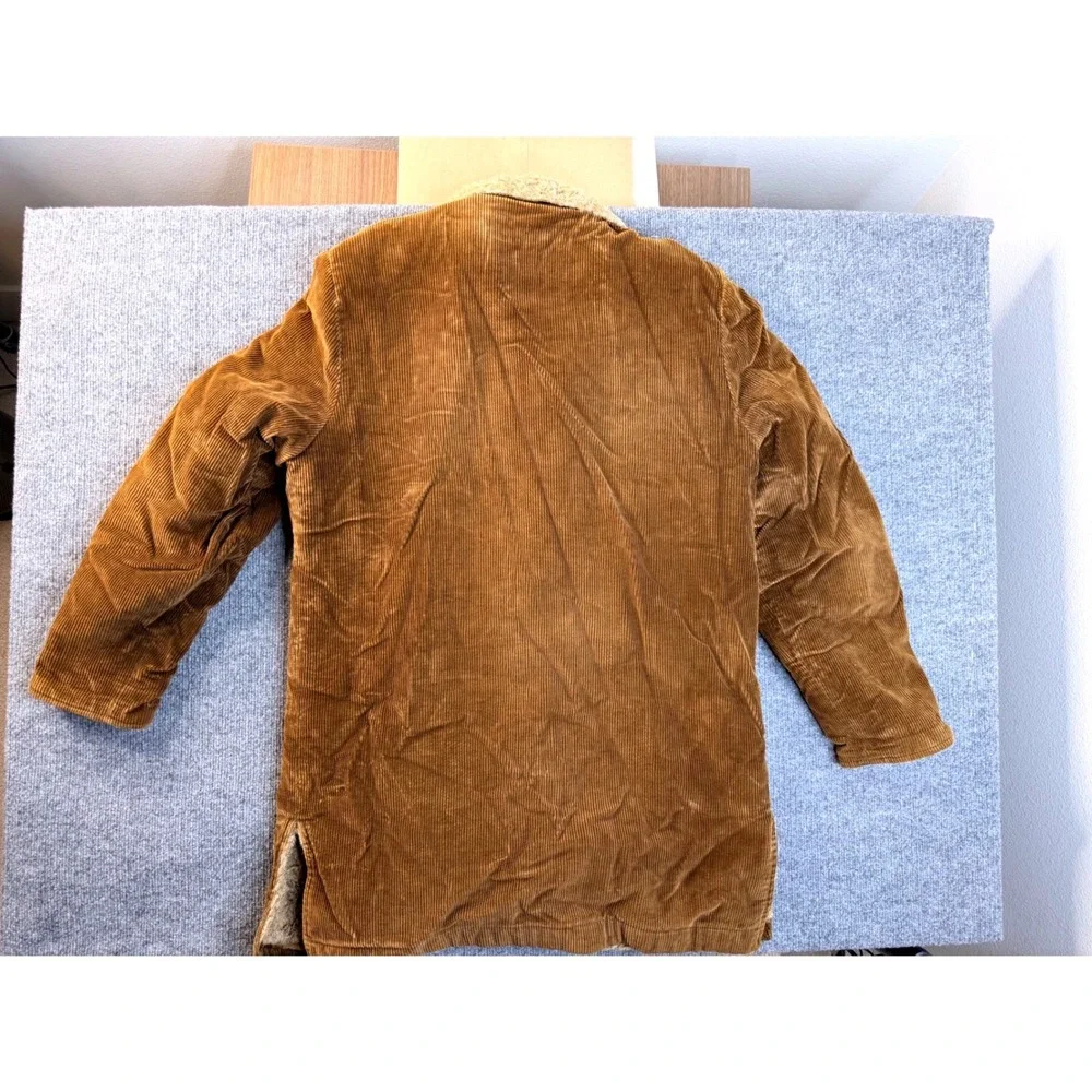 Vintage Martin of California Corduroy Jacket Mens XL Tan Faux Fur Lined Coat Y2K